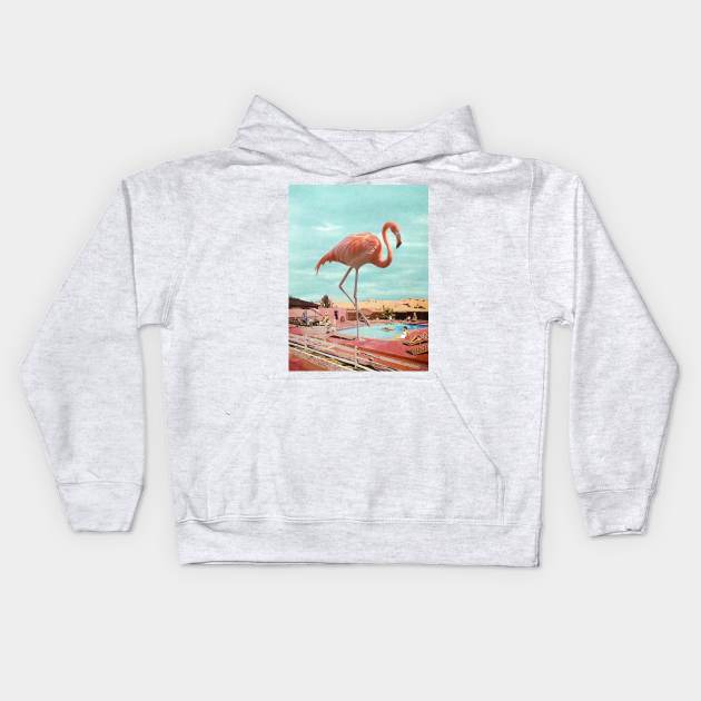 Flamingo on Holiday Kids Hoodie by MsGonzalez